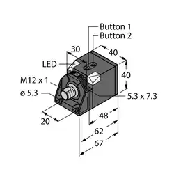 Ультразвуковой датчик TURCK RU200-CK40-2UN8X2T-H1151