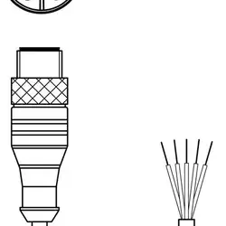 Разъем с кабелем Leuze Electronic KD PL-M12-5A-P0-250-2.5