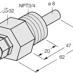 Датчик потока TURCK FCS-N3/4T-NA