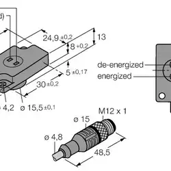 Индуктивный датчик TURCK NI1.5-KSR13A-2AD4X2-0.2-RS4.4T/S34