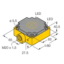 Индуктивный датчик TURCK BI40-CP80-FZ3X2