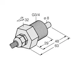 Датчик потока TURCK FCS-GL3/4T-NA