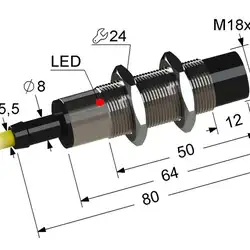 Индуктивный датчик с аналоговым выходом Мега-К PS2D-18M80-8N91-Z
