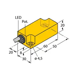 Емкостной датчик уровня TURCK BCF10-Q20L60-AP4X