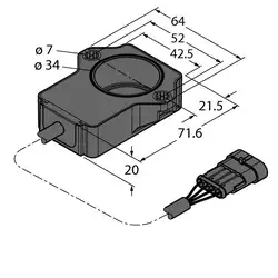 Энкодер TURCK RI60P1-QR20-LU4X2-0.24-AMP01-3P