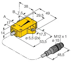 Датчик линейных перемещений TURCK LI25P1-QR14-LIU5X2-0.3-RS4