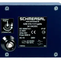 Дверной выключатель безопасности Schmersal AZM 415-02/11ZPKFE 230 VAC