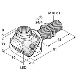 Индуктивный датчик TURCK BI8U-EM18WDTC-AP6X