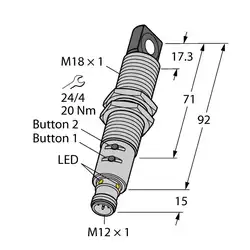 Ультразвуковой датчик TURCK RU130U-M18ES-LIU2PN8X2T-H1151